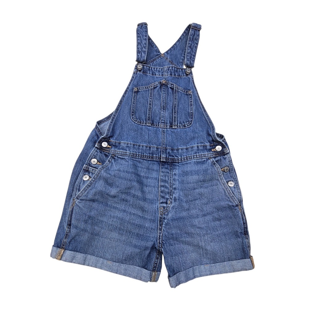 Old Navy Denim Shortalls Carpenter Bib Overalls Women's MED Jeans Medium Wash